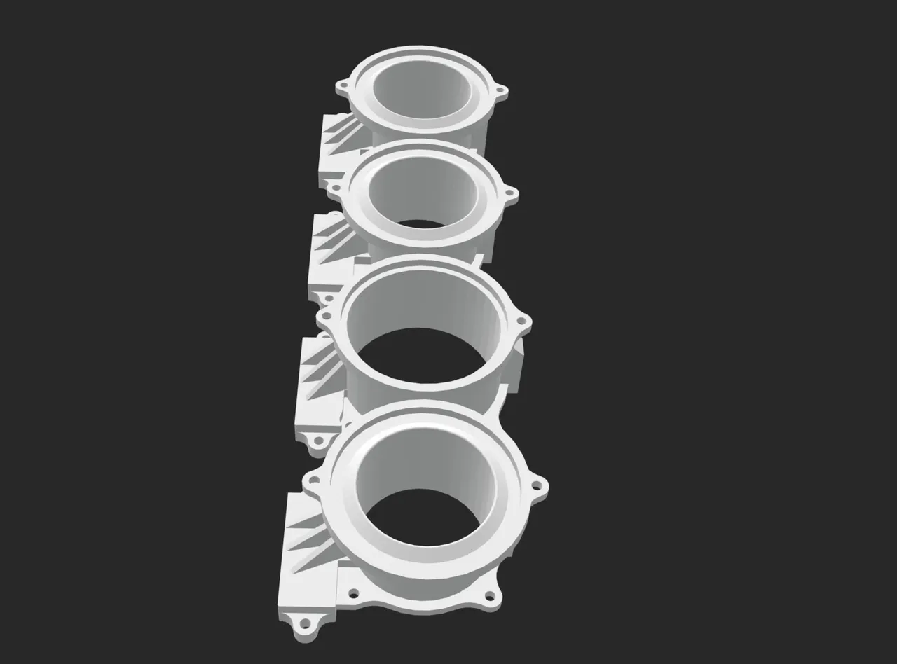 Modello CAD dei condotti di ventilazione di un abitacolo automotive