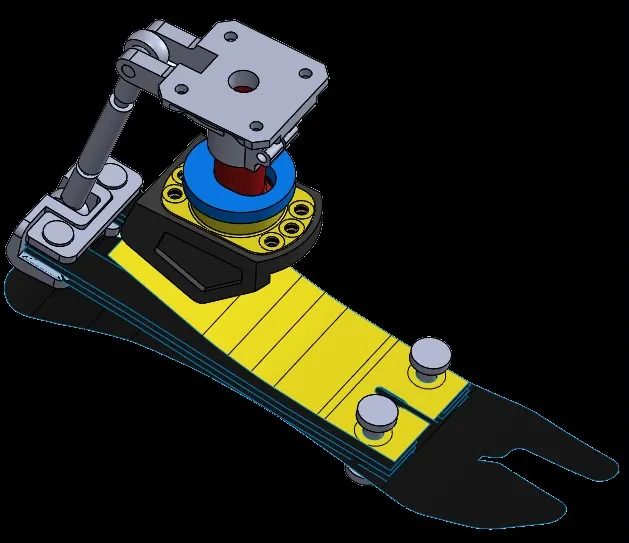 Modello CAD della protesi di piede in fibra di carbonio