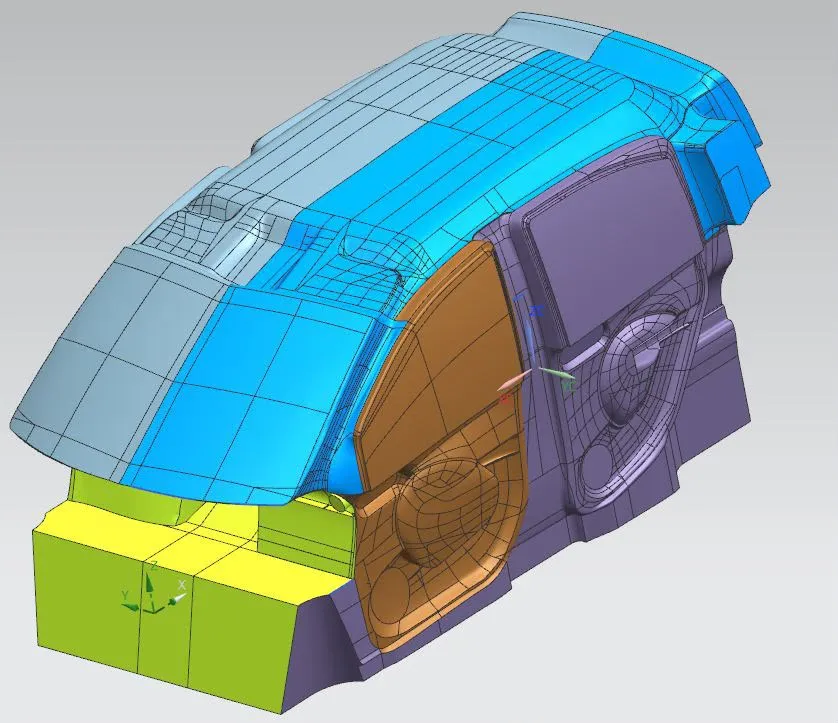 Modello CAD dell’abitacolo del veicolo ricostruito dalla scansione 3D